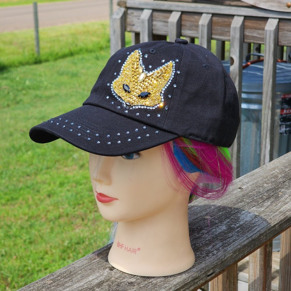 Ladies Black Fox BLING Hat NEW